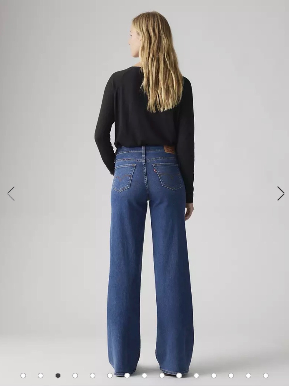 Levi's 318 Shaping Wide-Leg Jeans in Blue Denim (Clever Girl Wash) - Picture 3 of 8